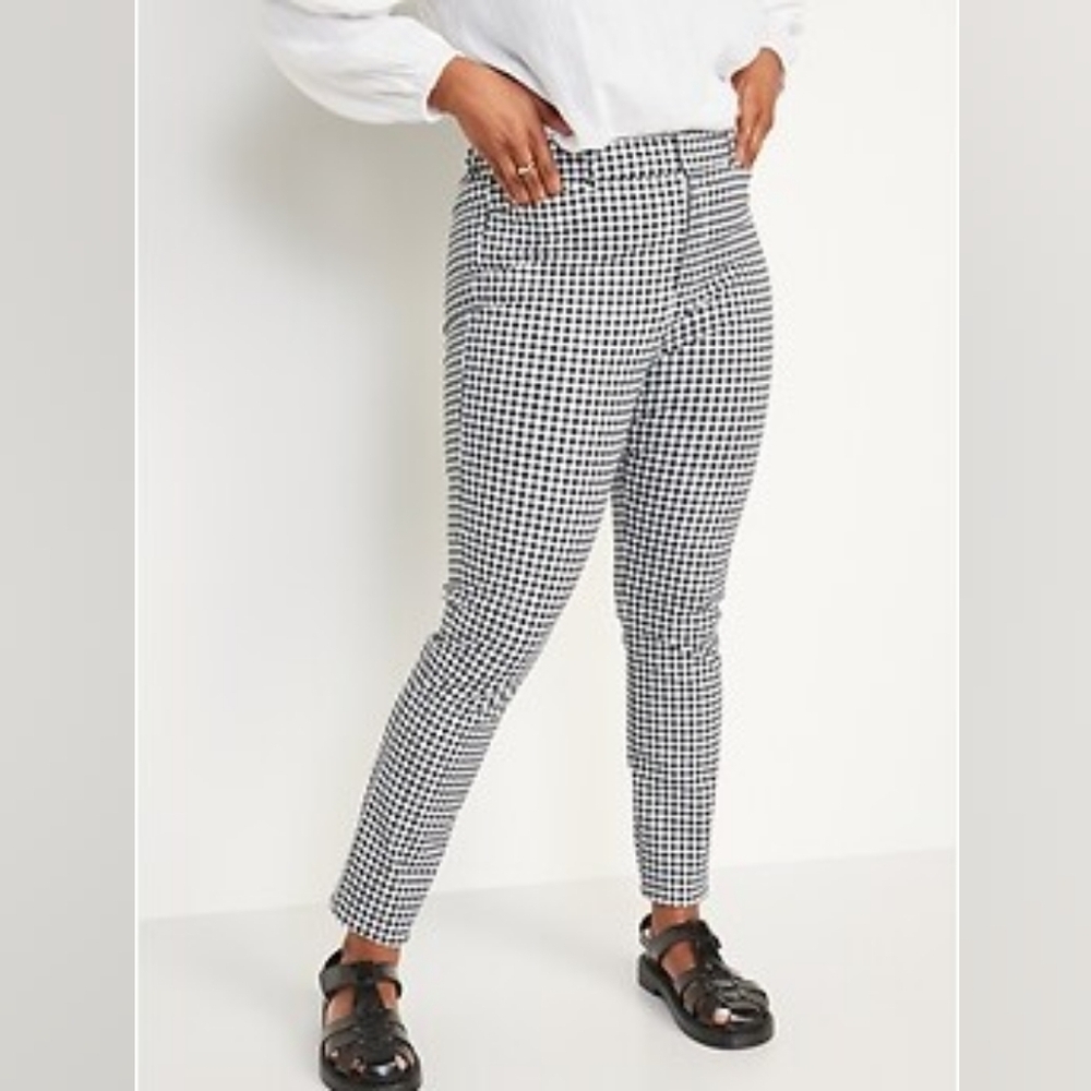 NWT GAP Skinny Ankle Checkered Mid Rise Stretch Pants Size 4